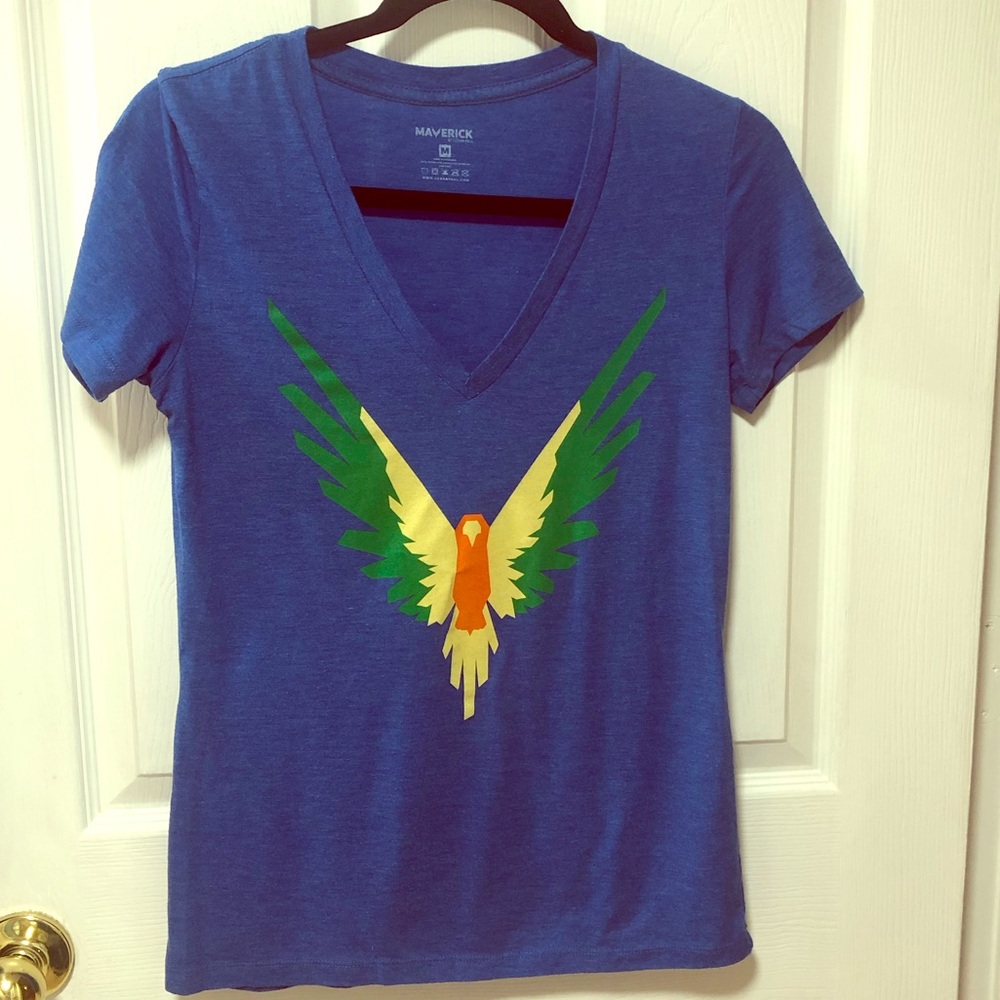 MAVERICK LOGAN PAUL Women’s Blue V-Neck T-Shirt